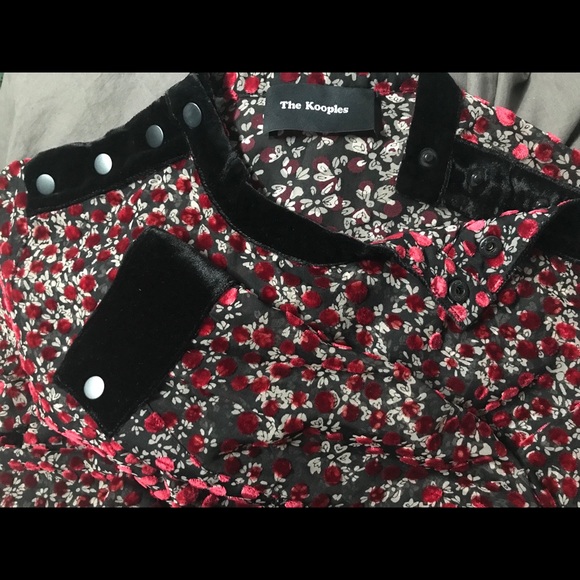 The Kooples Cherry Flower Red Polkadot Top - Picture 2 of 4